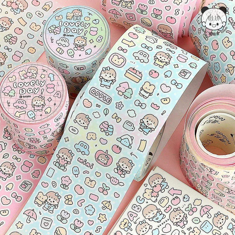 500CM/roll lovely day Tape Cartoon Stationery Stickers Kawaii Decoration Adhesive Tape Korean School Supplies Diary Tape