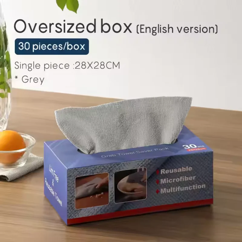 Microfiber Scouring Pad Multifunctional Kitchen Household Cleaning Rag  Removable Boxed Cleaning Cloth For Home Kitchen
