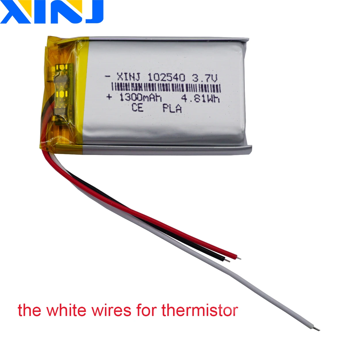 

3.7V 1300mAh 4.81Wh Rechargeable Polymer Li Battery 102540 Thermistor 3 Wire For Cellular Line Interphone Sport GPS Car DashCam