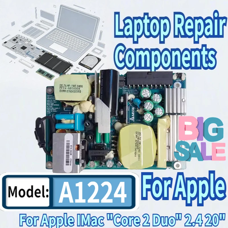 

Новая плата питания (95% новая) для Apple iMac "Core 2 Duo" 2.4 20" A1224, плата зарядки DC-IN для настольного ПК, 614-0438 ADP-170AF 614-0403, 180W