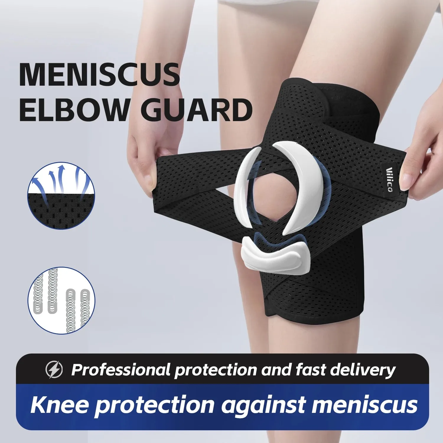 Sports Kneepad Pressurized Elastic Knee Pads Knee Support Joints Protector Fitness Gear Injury Recovery Brace Protector 2026