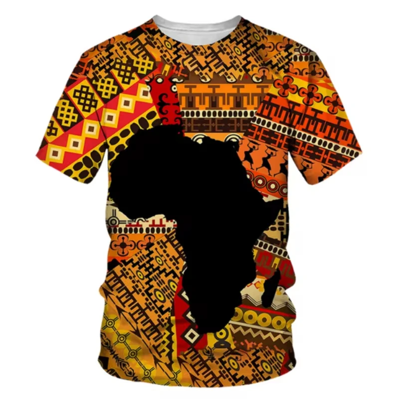 

Hot Sell Summer Mens Clothing 3D Printed African Ethnic Tradition Stripe Men's Retro T-shirts Men Oversized Short Sleeve T Shirt