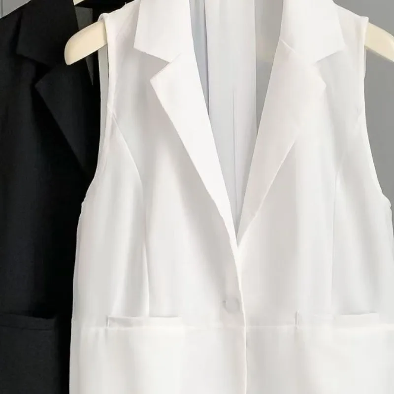 Women's Summer Thin Vest Jacket Summer Chiffon Outer Short Fashion Suit Vest Sleeveless New Waistcoat Denim Vest Fashion Comfort