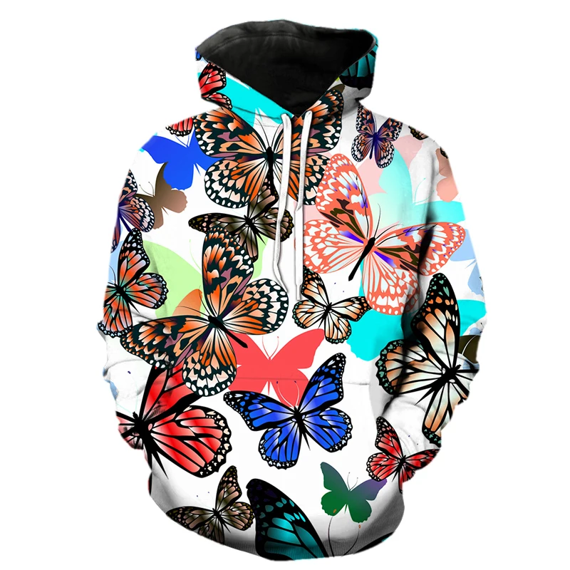 

New Cartoon Butterfly Hoodies Men Fashion Harajuku Unisex Graphic Streetwear Hip Hop Sweatshirts Male lounge wear Men clothing