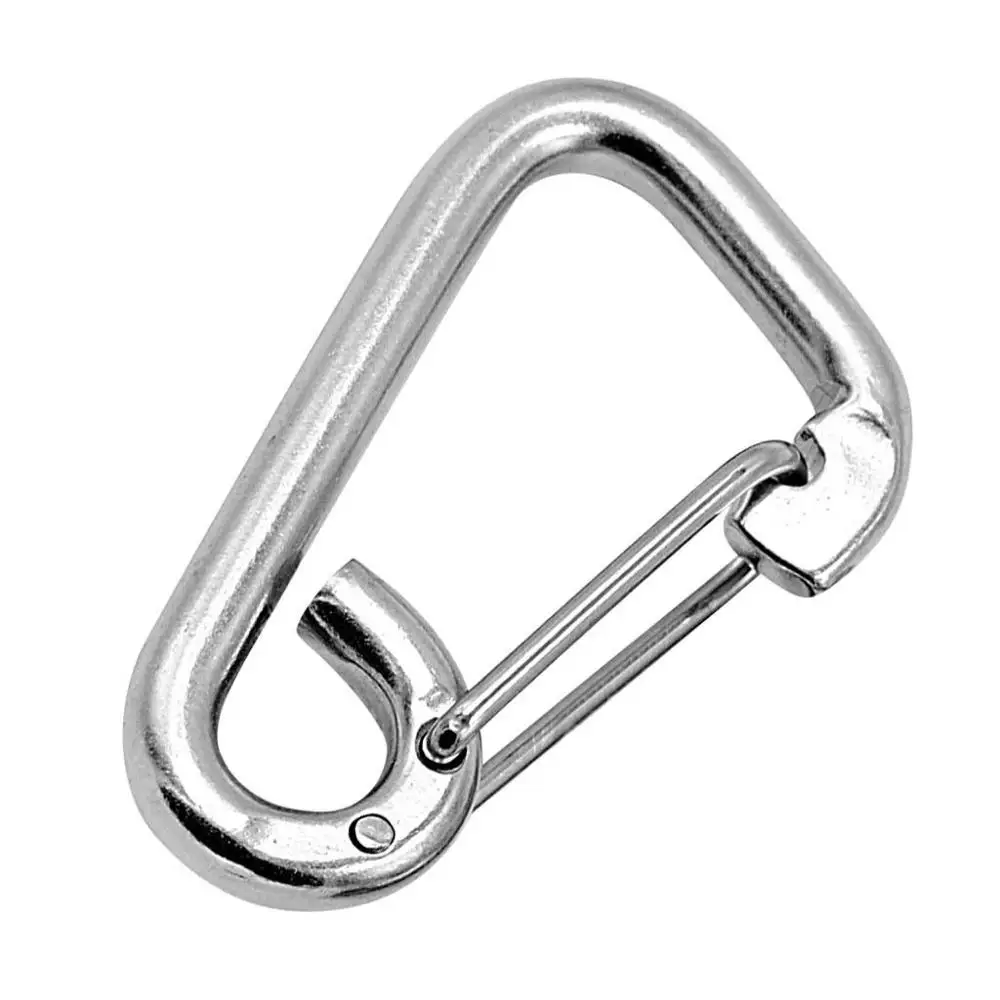 304 Stainless Steel 12*120mm Egg Spring Snap Hook Clips Quick Link Carabiner Rock Climbing Buckle Eye Hardware Ring for Outdoor