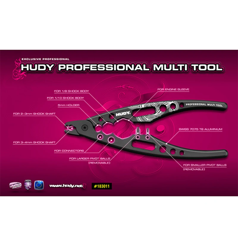 HUDY – pince métallique professionnelle multi-outils, #183011, pince à amortisseur, pince à tête sphérique pour voiture RC 1/8 1/10