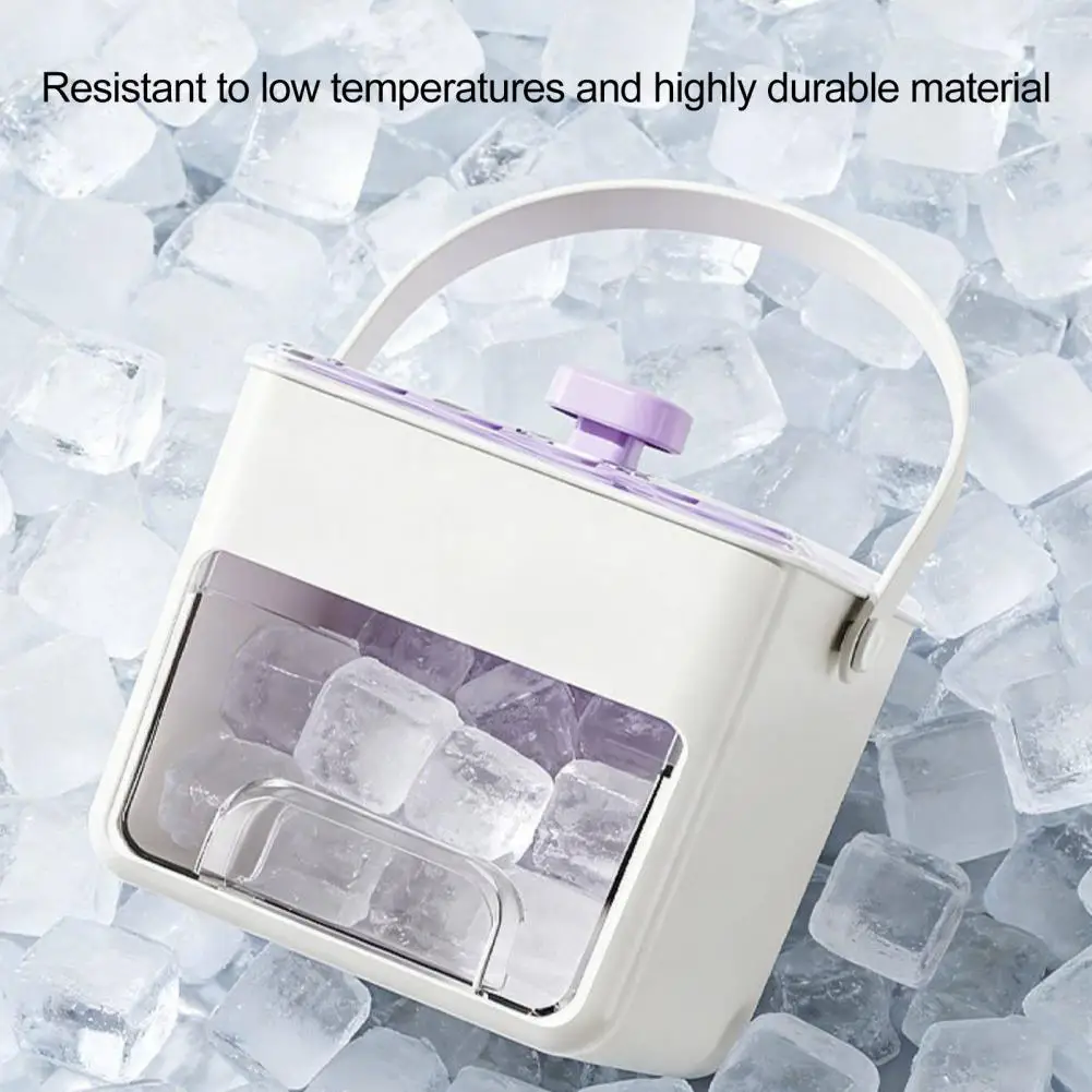Travel Ice Storage Box Capacity Ice Cube Maker with Storage Bin -free Easy-press Ice Tray for Home Camping Double-deck Portable