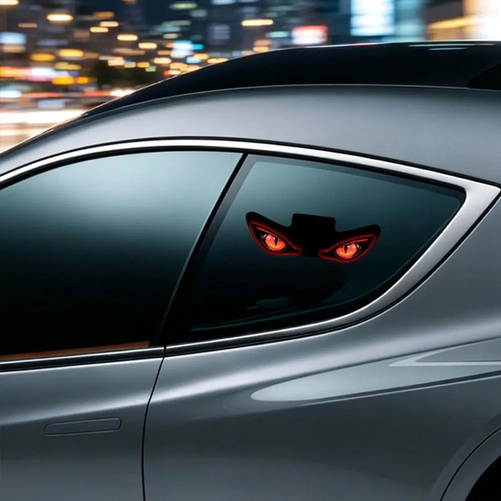 New Solar Devil Eyes Car Lights Suction Cup Vibration Lights on Car Warning Light Dynamic Display Wireless LED Car Light
