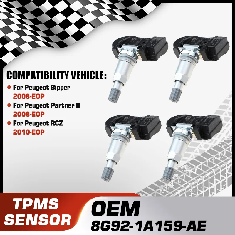

8G92-1A159-AE For Peugeot Bipper 2008-EOP Peugeot Partner II 2008-EOP Peugeot RCZ 2010-EOP Car TPMS Tire Pressure Monitor Sensor
