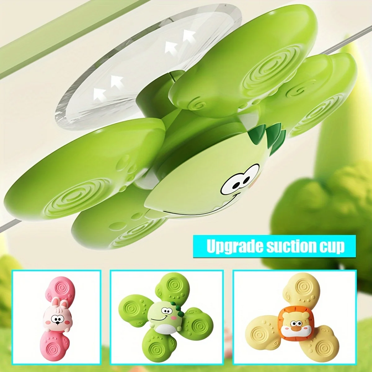 3 uds juguetes giratorios con ventosa, juguetes giratorios de succión para bebés, juguetes de succión de ventana para bebé, bandeja para silla alta, mesa de baño de aire