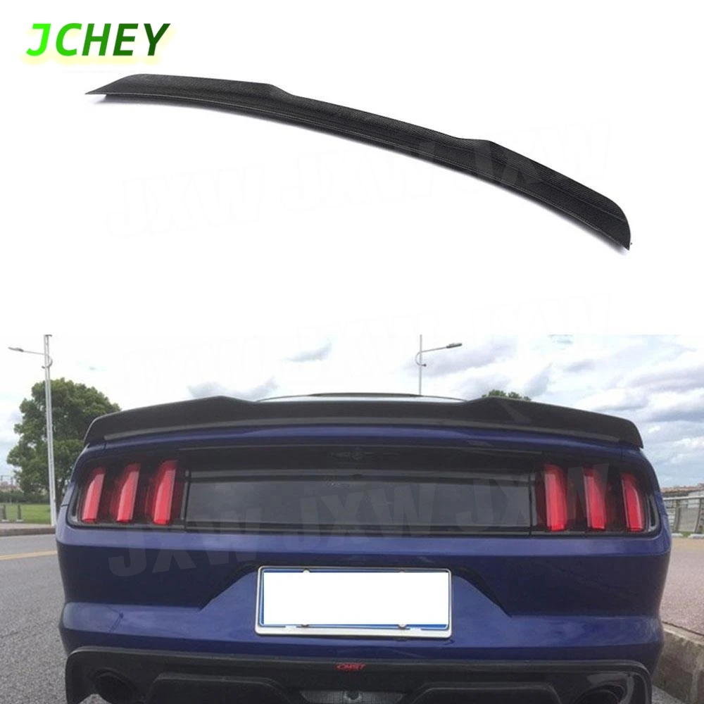 

JCHEY Carbon Fiber Rear Spoiler Wings For Ford Mustang GT V8 V6 GT350R Coupe 2015-2021 Rear Trunk Boot Spoiler ABS