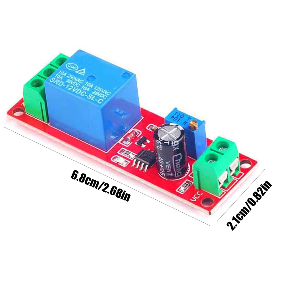 NE555 Delay Switch Board Monostable Switch Timer Delay Relay Shield Module DC 12V 0 To 10 Second Onboard Equipment