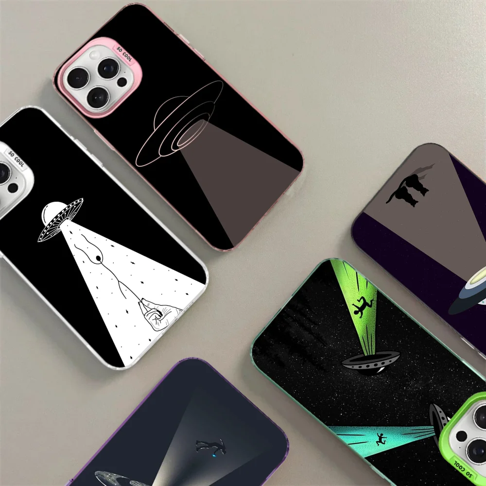 

Alien Martian UFO Phone Case For IPhone 16 15 14 13 12 11 Pro Max X XR XSMAX 8 7 Plus Matte Shockproof Back Cover