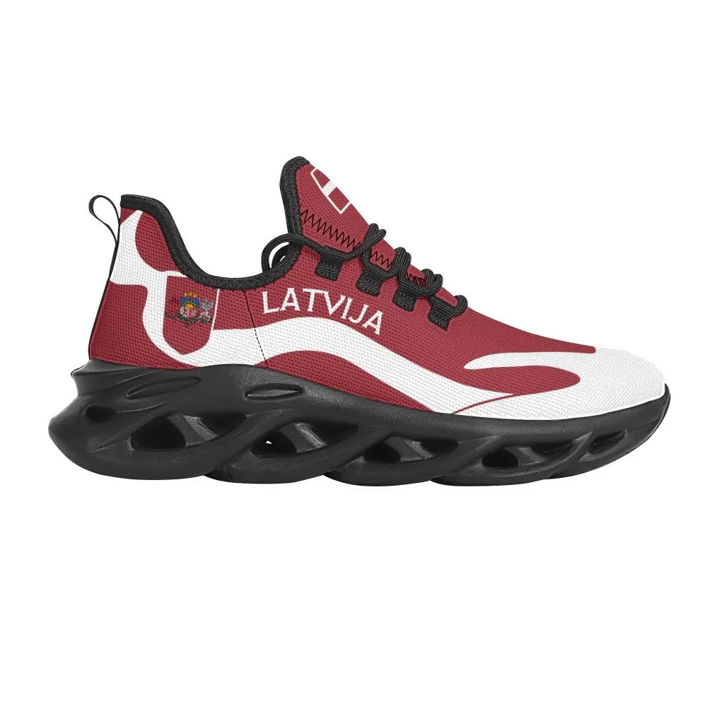 Latvija-zapatillas rojas Retro con estampado de bandera para hombre, zapatos de baloncesto de diseñador de marca de moda, zapatillas explosivas con cordones para correr