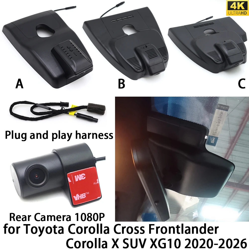 Cámara DVR para Toyota Corolla Cross Frontlander Corolla X SUV XG10 2020-2026, Cámara Delantera y Trasera OEM, Grabadora de Video