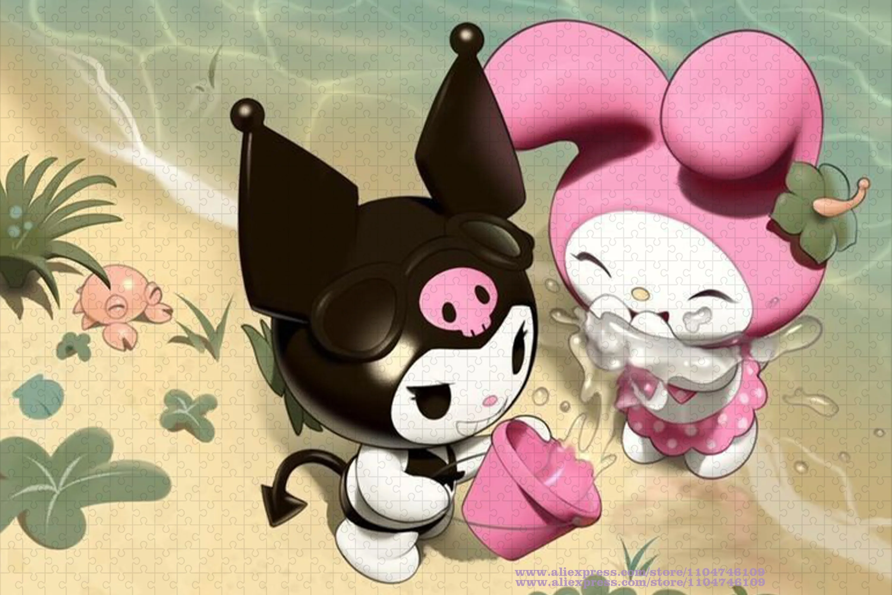 Sanrio 퍼즐 Kuromi 내 멜로디 퍼즐 퍼즐 조립 게임 조기 학습 교육 장난감 108/200/300/500/1000Pcs 어린이 선물