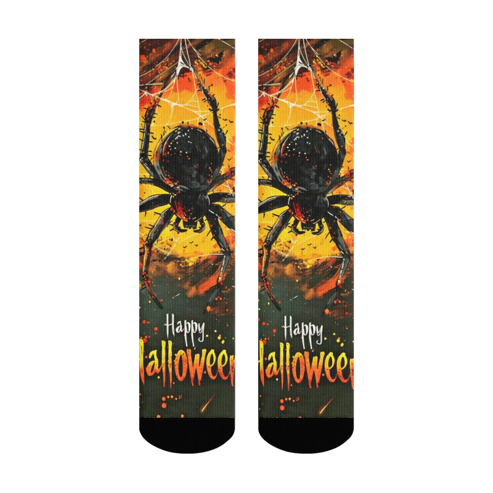 

Носки для экипажа с моторошным пауком, праздничный стиль для торжеств на Хэллоуин, повседневная одежда, праздничный дух, удобные и модные