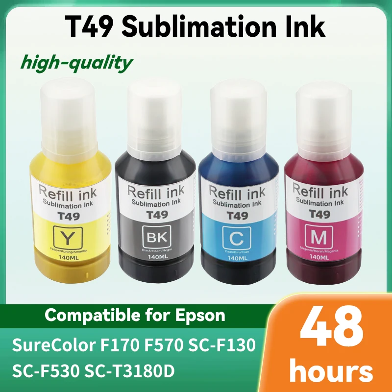

4-8 шт. сублимационные чернила T49 140 мл T49M T49L T49P чернила для Epson SureColor F170 F570 SC-F130 SC-F530 SC-T3180D