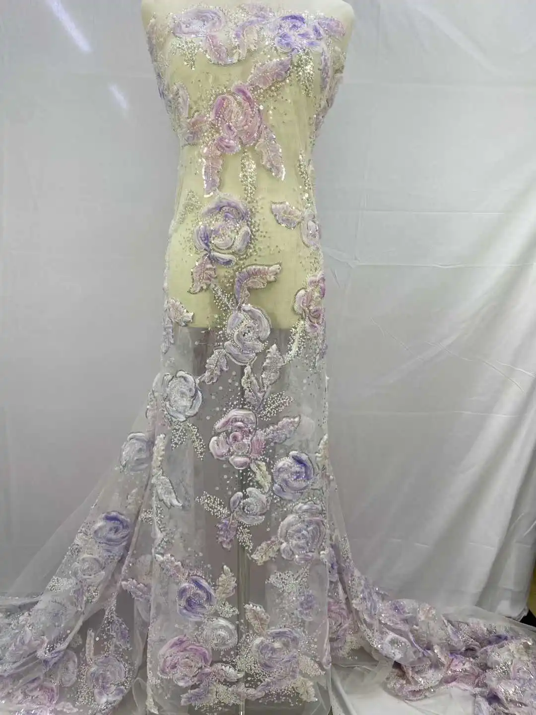 نسيج الدانتيل الأفريقي 2025 الترتر مطرز التطريز العريس النيجيري الزفاف عالية الجودة الفرنسية تول أقمشة الدانتيل لحفل الزفاف