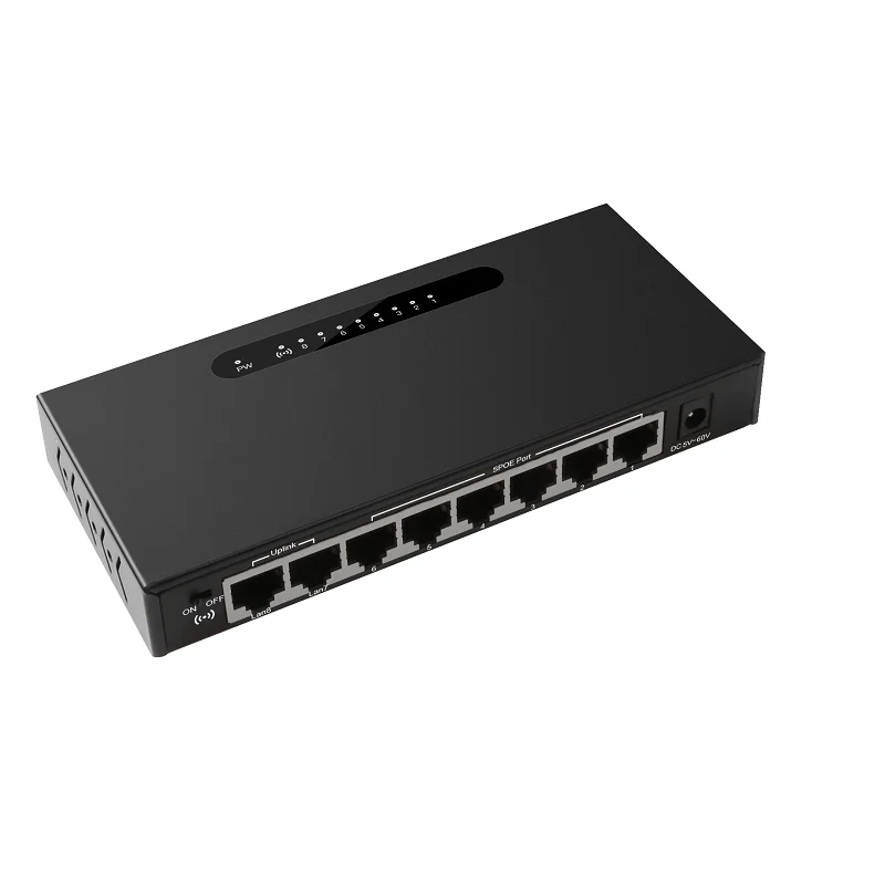 Diewu 8 Ports SPOE Network Switch Metal case POE for CCTV Camera