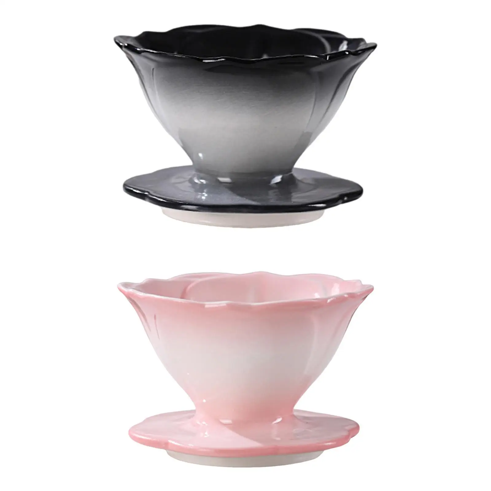 

Ceramic Coffee Dripper Easy to Clean for Home Porcelain Cone Brewer Decorative Delicate Pour over Coffee Maker Flower Shaped