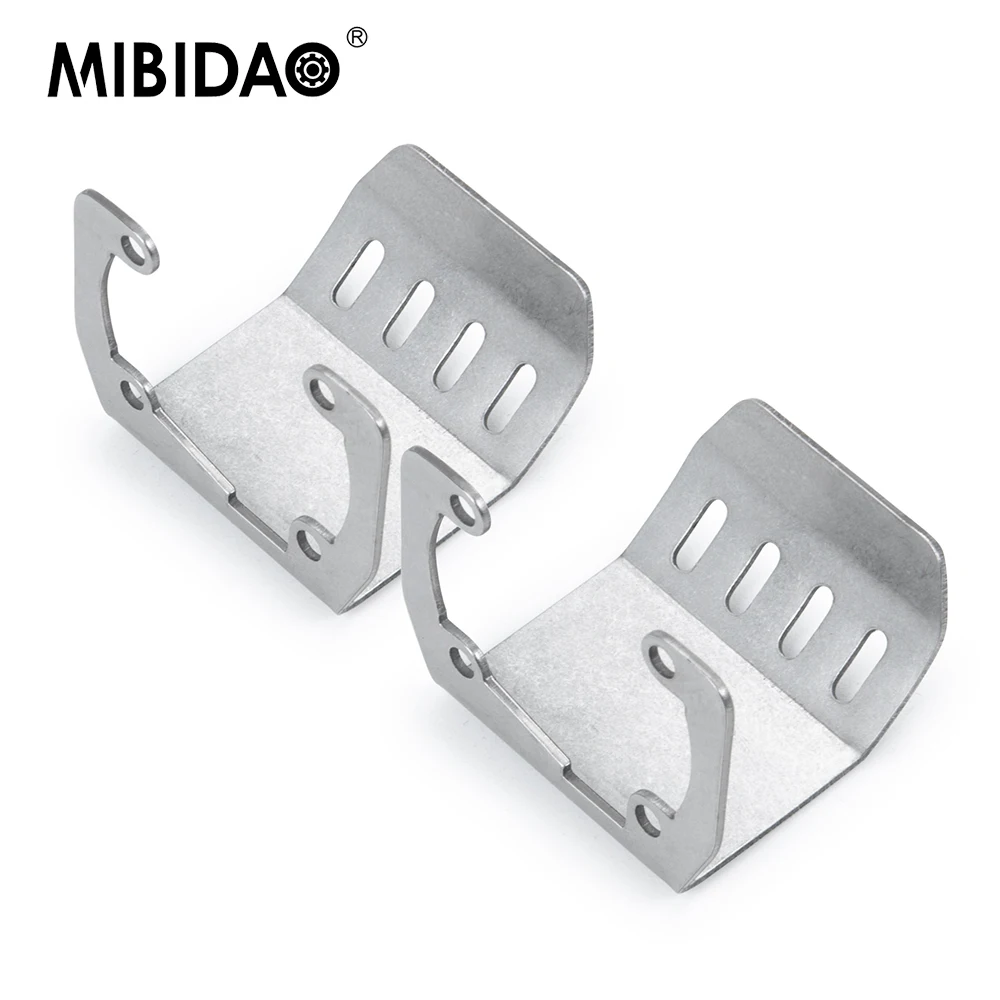 MIBIDAO Stainless Steel Chassis Armor Front Rear Axle Protection Skid Plate for Axial SCX10 II 90046 1/10 RC Crawler Car Model