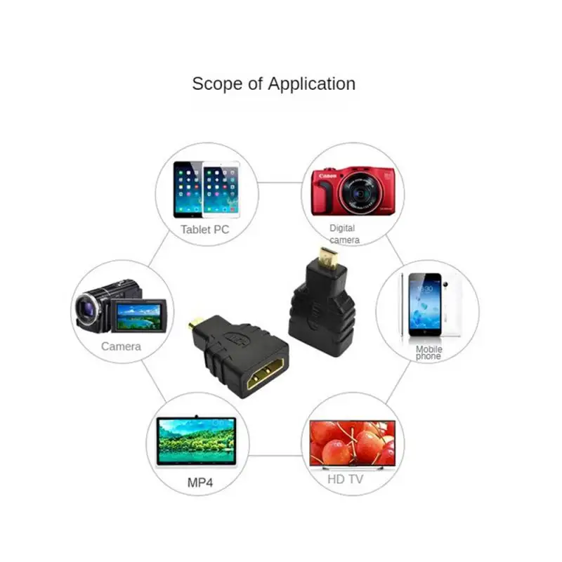 1 Uds. Adaptador genérico Micro HDMI-M a HDMI-F Compatible con Micro HDMI tipo D a HDMI adaptador de convertidores hembra para Microsoft