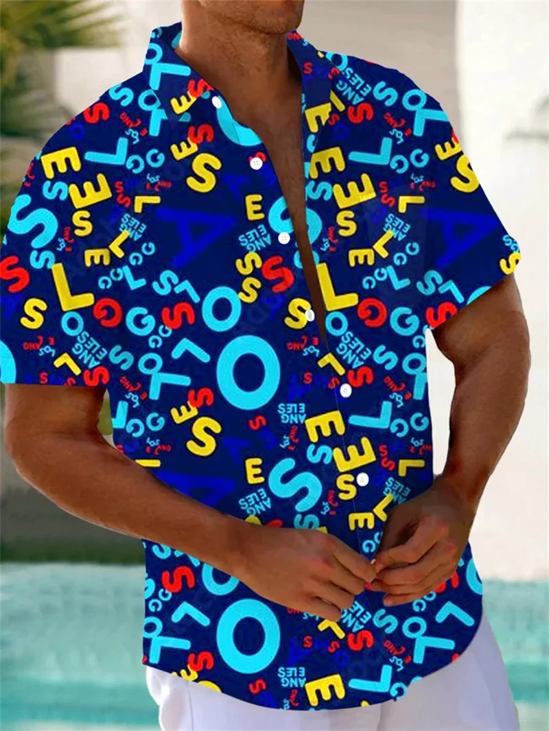 Hawaiian denim men's shirt cool 3D digital print plus size West American men's top retro style summer jacket