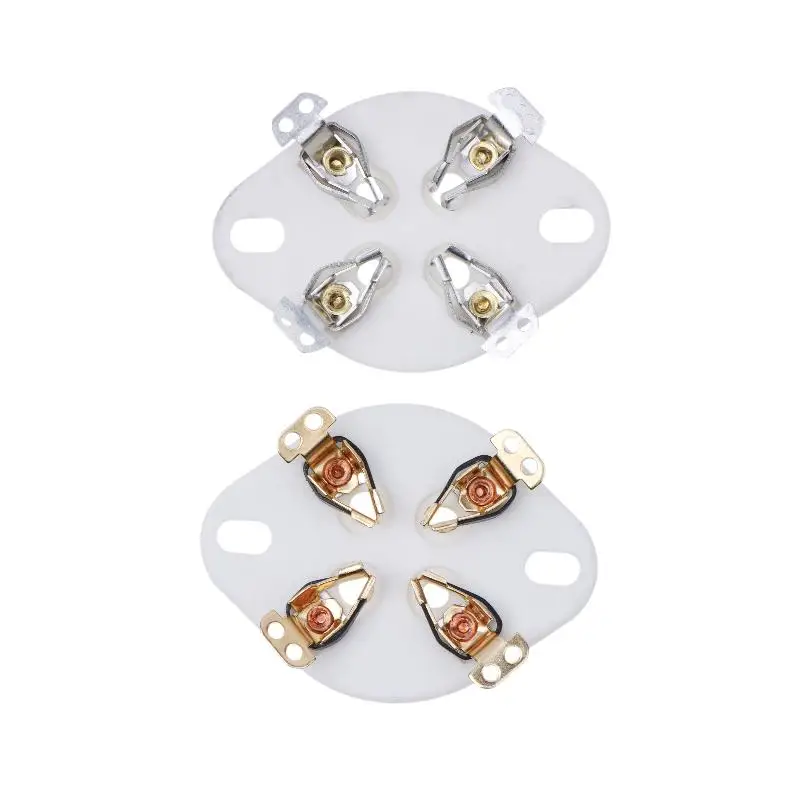 (.) 4Pin Ceramic Tube Socket For 300B 811A 572B Panel Chassis Mount Hifi Audio Vintage Tube Amplifier DIY Accessories