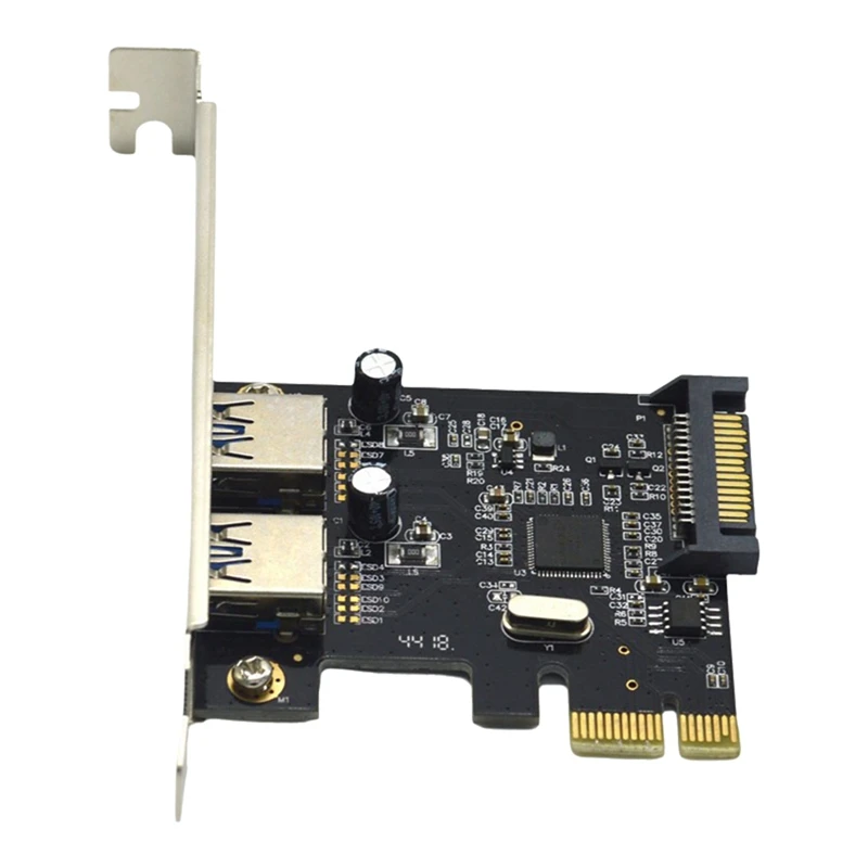 

PCIE Expansion Card PCI-E To 2-Port USB3.0 5Gbps Convert Card Riser For Win7/8/9/10/Linux