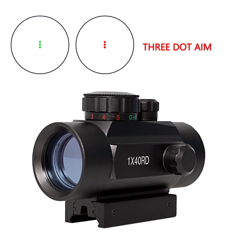 1X40 Tactische Riflescope Jacht Holografische Rode Groene Stip Zicht Dot Zicht Scope 11Mm 20Mm Rail Mount Collimator Sight Airsoft