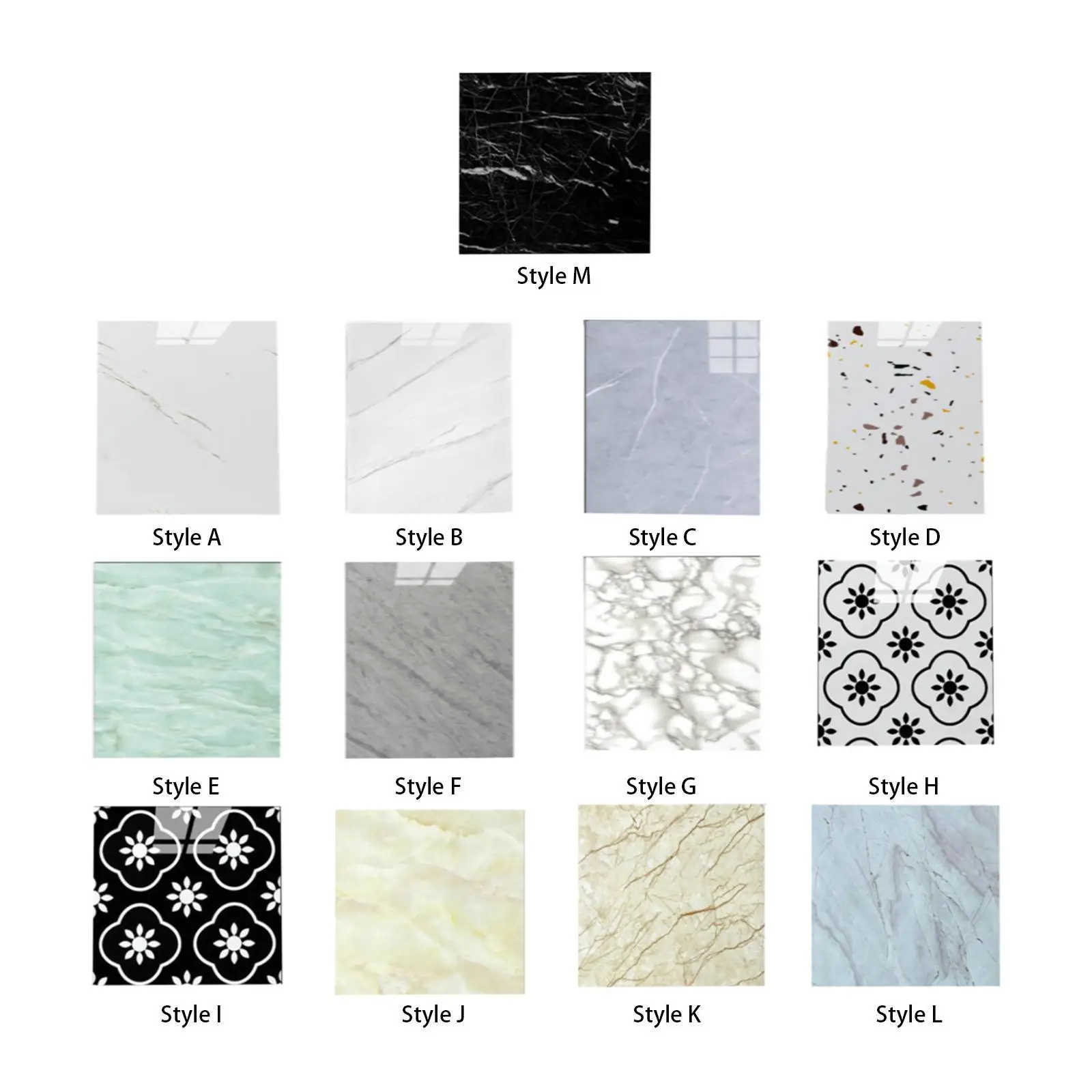Backsplash Wall Tile Sticker Wall Sticker Self Sticky Square Decorative Wall image 2