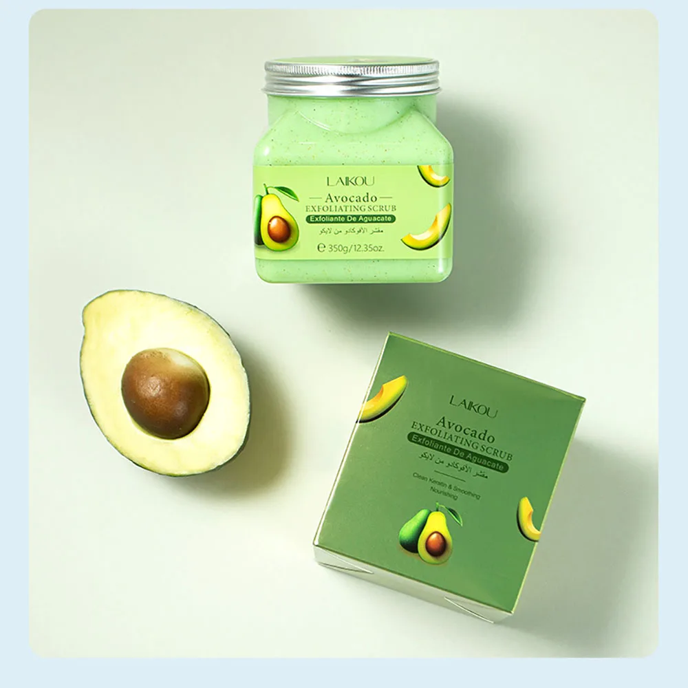 LAIKOU 350g Avocado Calendula Body Scrub, Gentle Exfoliating Dead Skin Remover, Nourishing Moisturizing Scrub For Dry Skin
