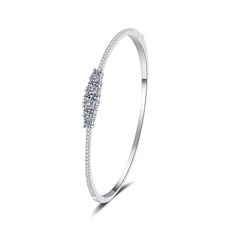 

ZFSILVER Silver s925 Fashion Luxury Trendy Moissanite Design Fine 1.3ct Eye Bracelet For Charms Women Wedding Jewelry Gifts S072