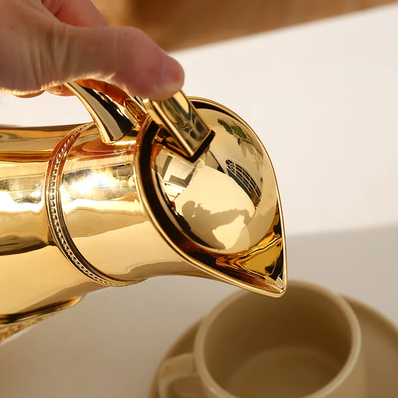 

2026-2026New high-quality luxury 1000ml glass refill metal shell vacuum insulation tea coffee pot thermos