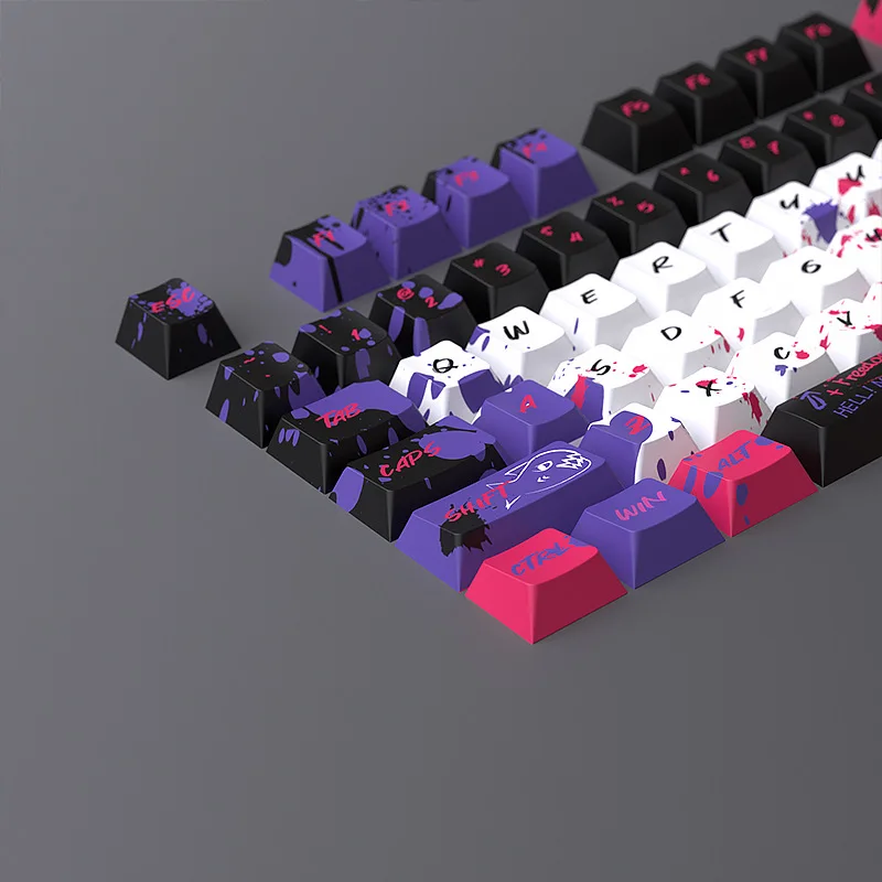 Graffiti series five sublimation PBT keycaps small full set of DIY mechanical keyboard - original height 126 keys