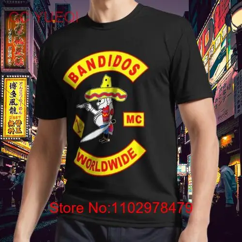 Футболка Bandidos с логотипом MC по всему миру, футболка с забавным логотипом, Мужская футболка