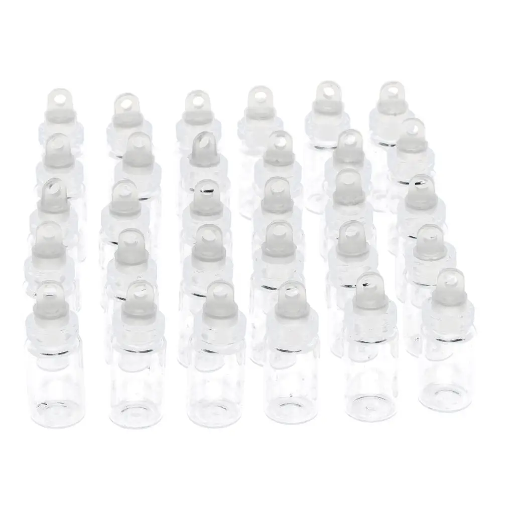 Essential Oil Bottles Mini Wish Bottle Glass Jars Pendant Sample Bottles for DIY Scrapbooking and Wedding Decorations