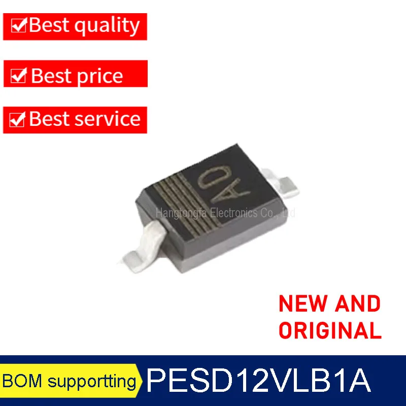 Original PESD12VL1BA PESD12V   Marking AD SOD323  12V SMD ESD Triode NEW