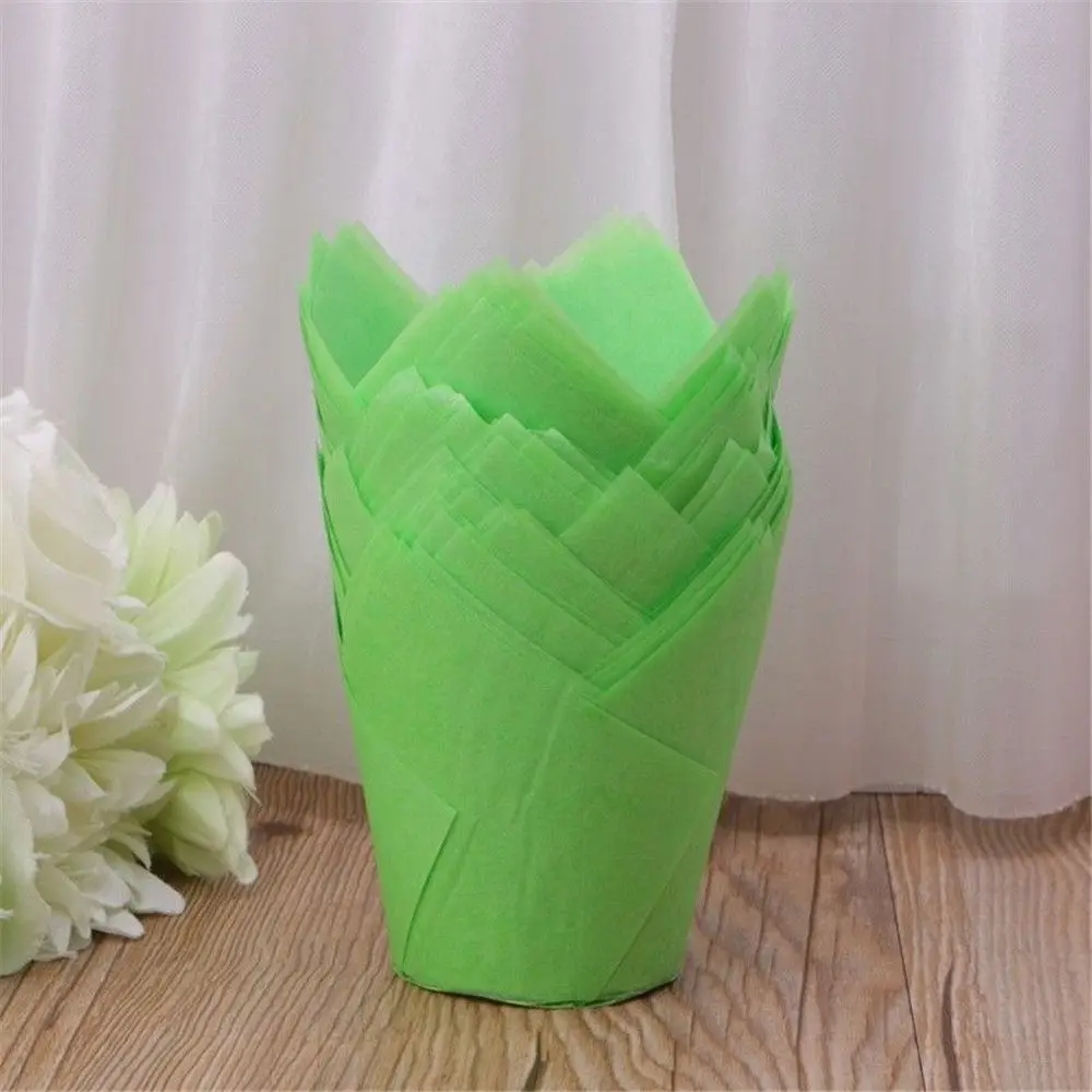 50Pcs Paper Cake Decoration Tools Mold Tulip Flower Chocolate Cupcake Wrapper Baking Muffin Paper Liner Holder Disposable