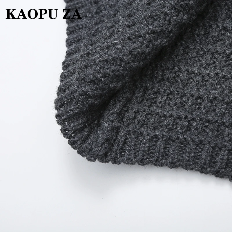 KAOPU ZA 2024 New Autumn Woman Casual O-Collar Long Sleeve Cardigan Jacket Female Vintage Solid Color Knit One Buttons Top Coat