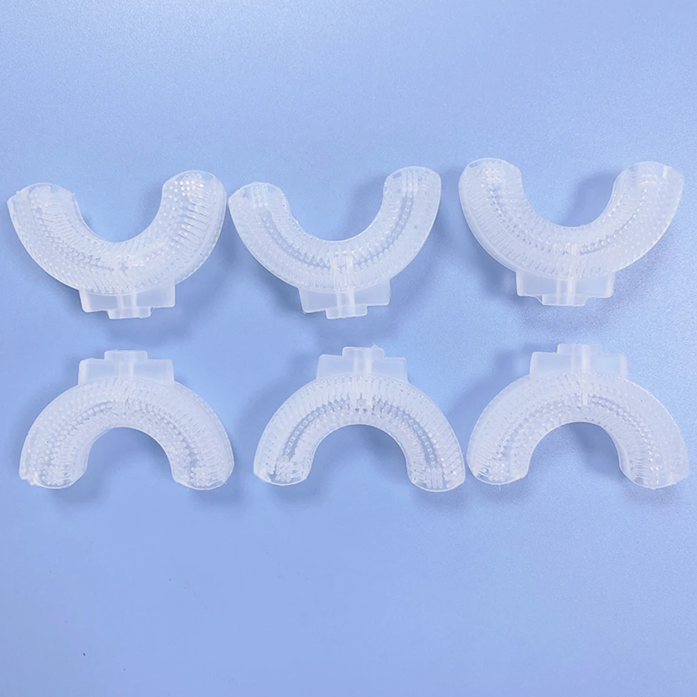 

3-х шт. насадки для электрических зубных щеток, пищевой силикон, сменные детские прочные практичные U-образные насадки для электрических зубных щеток