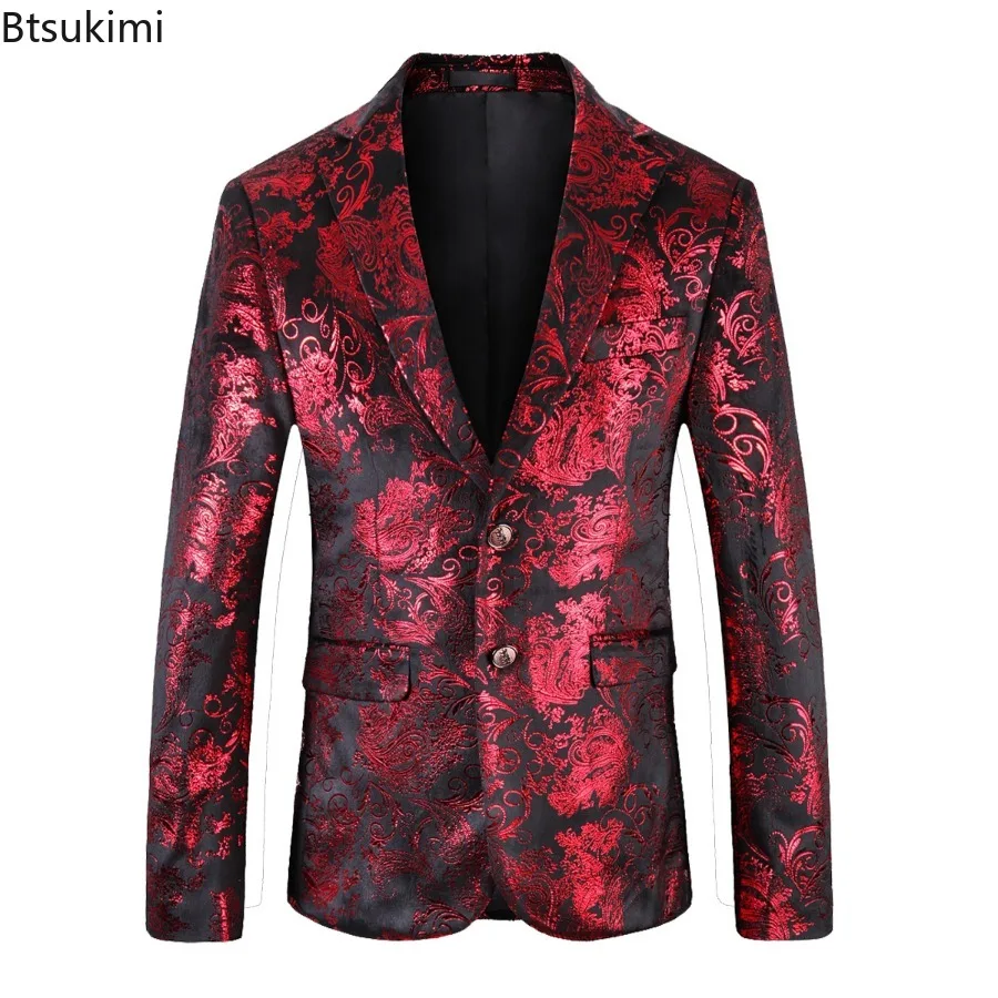 

New Men's Dress Suit Banquet Wedding Party Suit Jackets Bar Night Club Casual Blazers Fashion Single Breasted Slim Fit Suit Tops