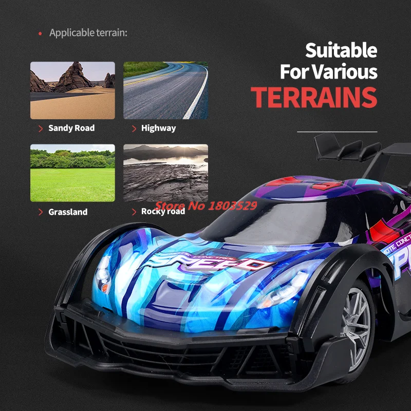 Remote Control RC Racing Car Colorful Light 2.4G Drift Racing Car Child Electric High Speed Off Road RC Model Kid RC Toy GiftS