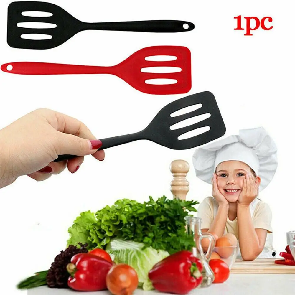 Non Stick Silicone Slotted Turner High Heat Resistant Pancake Kitchen Spatula Pan Shovel Tools Utensils Cooking Cooking Fry S0M5