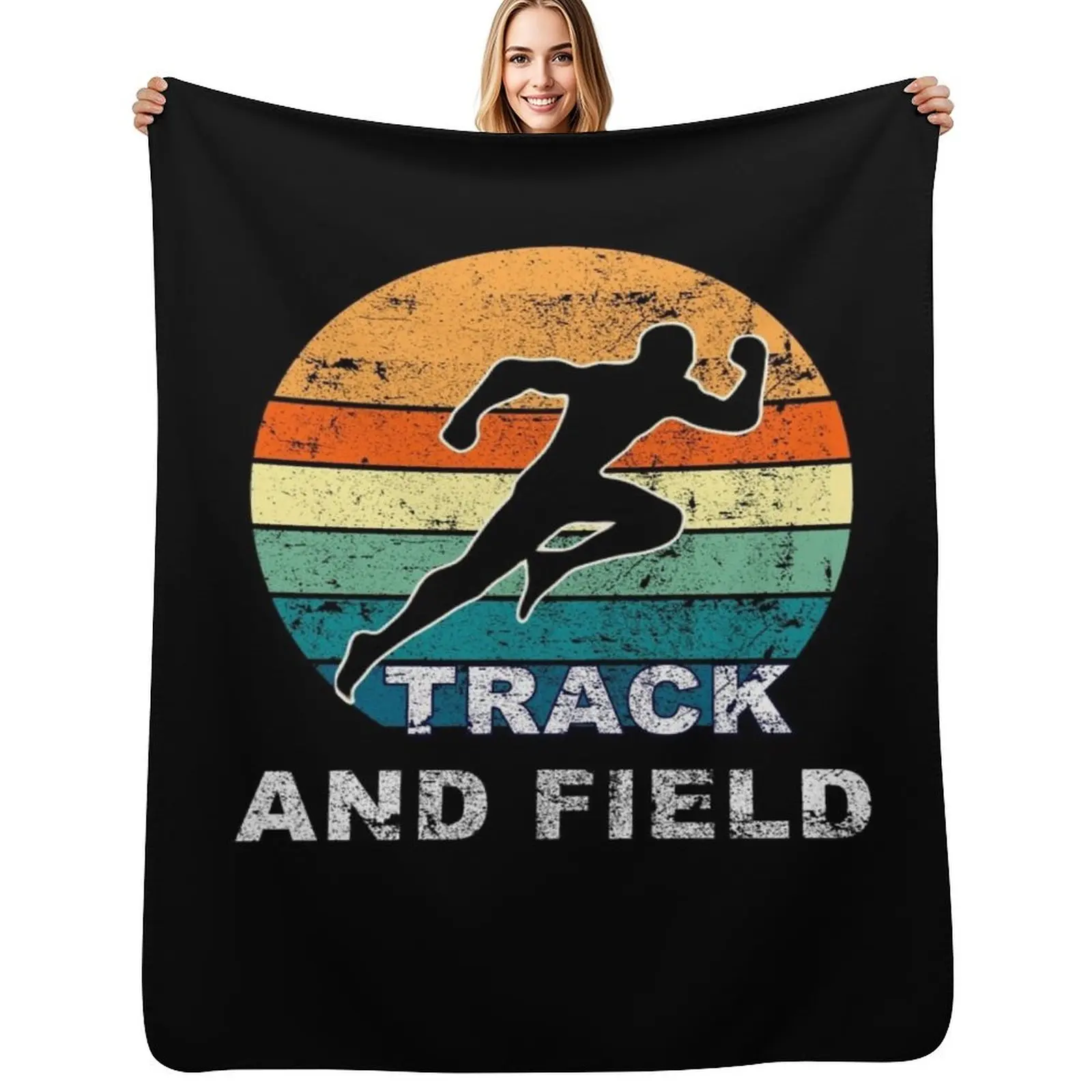 Track and field / track & field funny / Running Motivation Throw Blanket christmas decoration Hair Thin Polar Flannel Blankets