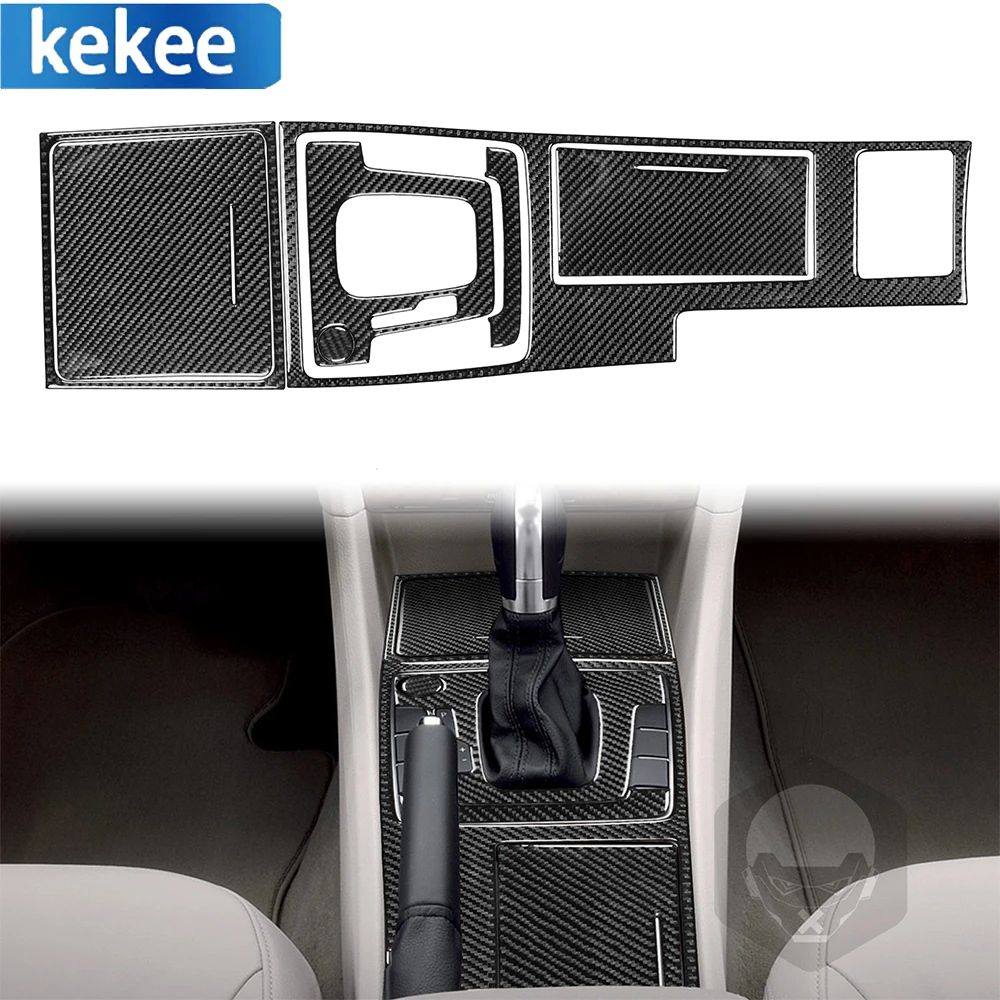 For VOLKSWAGEN Passat NMS B7 2012-2019 Carbon Fiber Car Gear Shift Storage Box Cup Holder Cover Trim Sticker Auto Accessories