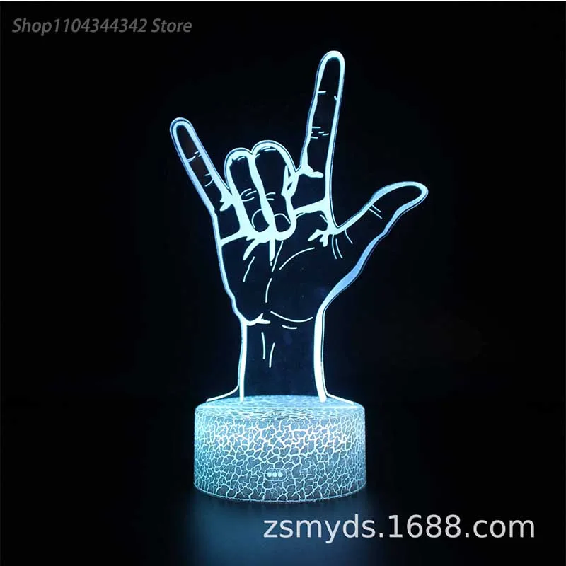 3d acrílico criativo gesto nightlight sala de estar cabeceira criativo pai criança presente decoração luz usb atmosfera luz