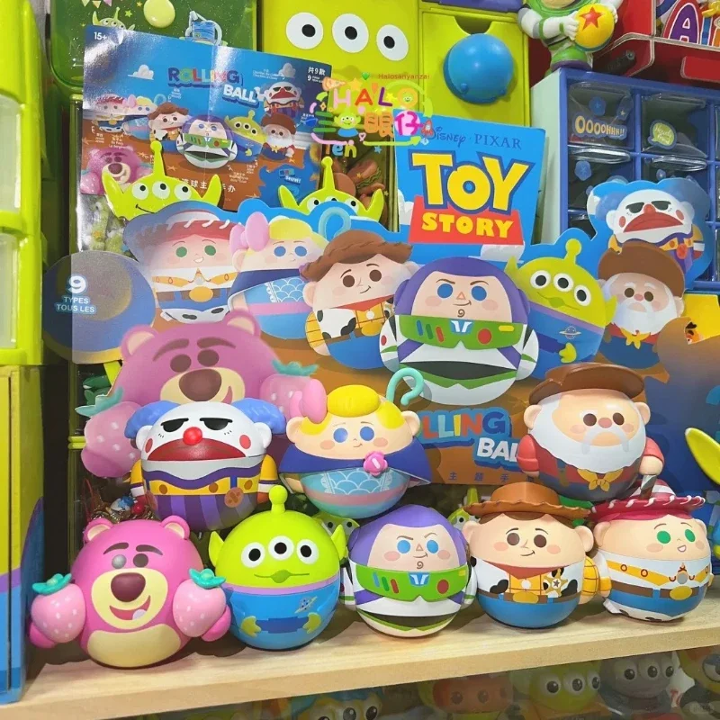 MINISO Blind Box Pixar Toy Story Tumbling Ball Series Model Kawaii Children's Birthday Gift Anime Alien Buzz Lightyear Decoratio