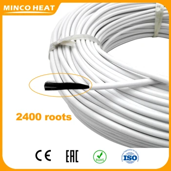 Minco Heat 17Ohm/m Diameter 3mm/4mm 10~100 Meters Silicone Rubber Floor Heating Cables Wire 24K